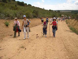 Subida de la cuesta del camino de Santa Croya, es el momento ms costoso del recorrido, aunque ha sido suavizado desde que han arreglado este camino.